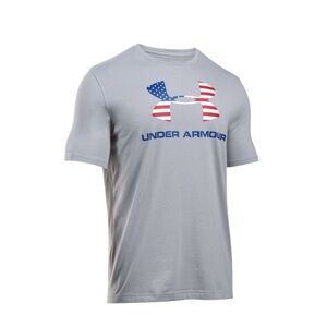 Under Armour UA Men’s Short Sleeve Sportstyle USA American Flag Tee S Grey